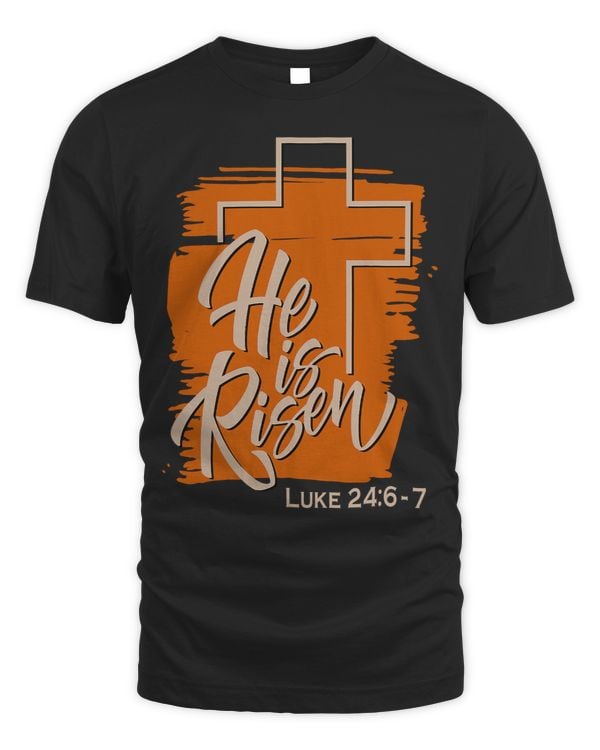 He Is Risen Luke 24 6 7 Brush Vintage