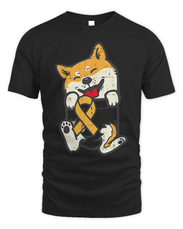 Shiba Inu Childhood Cancer Ribbon Awareness Dog Support 394