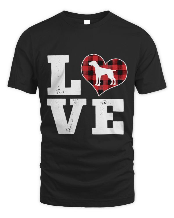 Love Pointer Dog Lovers Gifts Buffalo Plaid Valentines Day