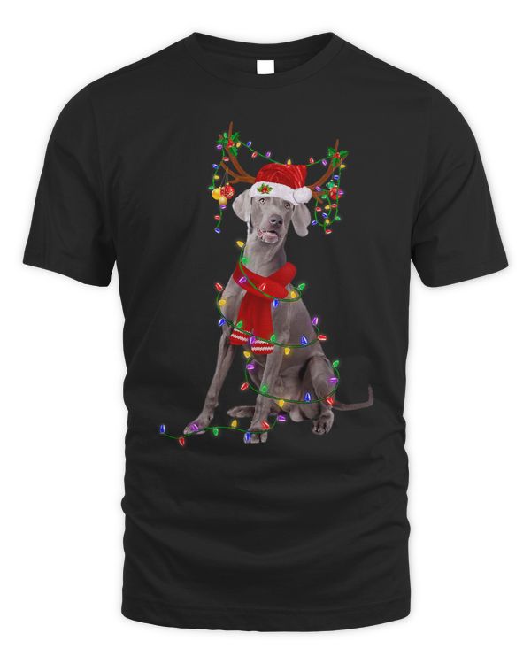 Funny Weimaraner Dog Tree Christmas Lights Xmas Pajama 351