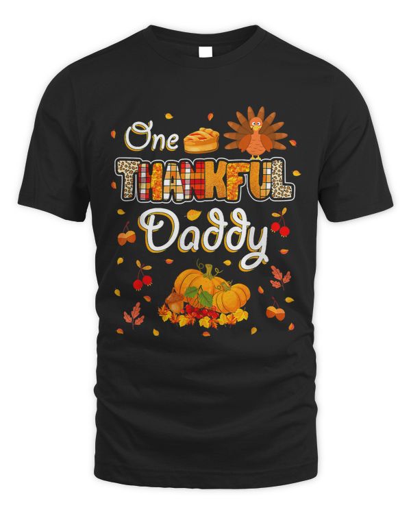 One Thankful Daddy Fall Leaves Autumn Dad Thanksgiving190