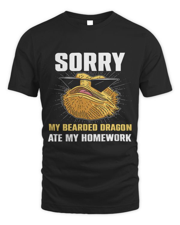 Sorry My Bearded Dragon Ate My Homework Funny Student Lizard