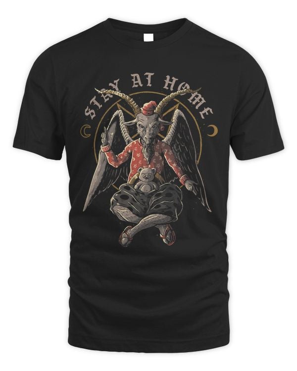 Stay At Home Funny Baphomet Halloween Satanic Goat584