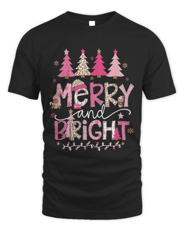 Merry And Bright Christmas Lights Xmas Tree Funny Holiday122