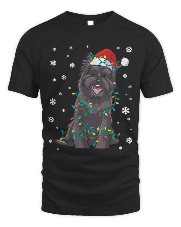 Cairn Terrier Wrapped In Christmas Lights Dog164