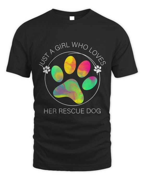 Just a Girl Who Hoves Her Rescue Dog Colorful Step Dog 305