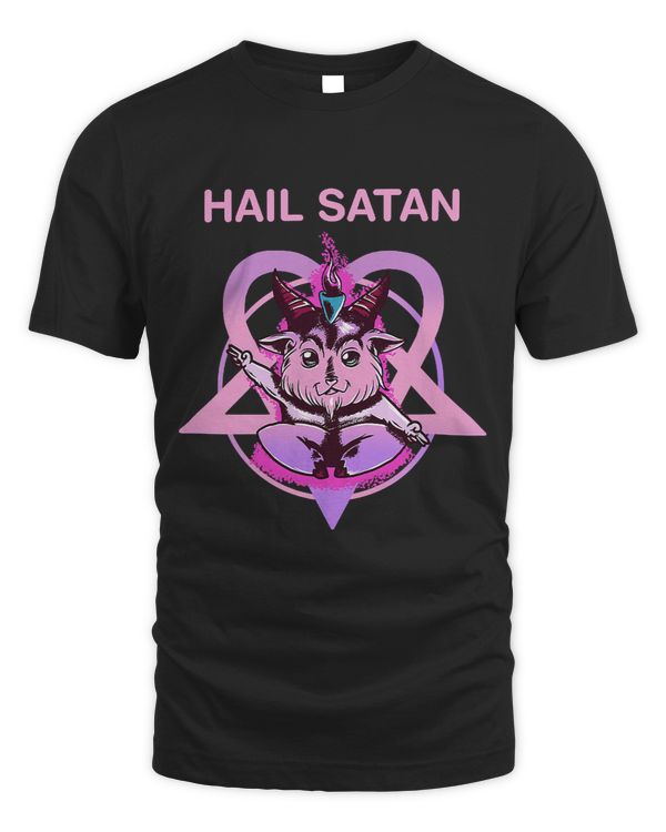 Hail Satan Goth Baphomet Death Metal Satanic Pentagram 513