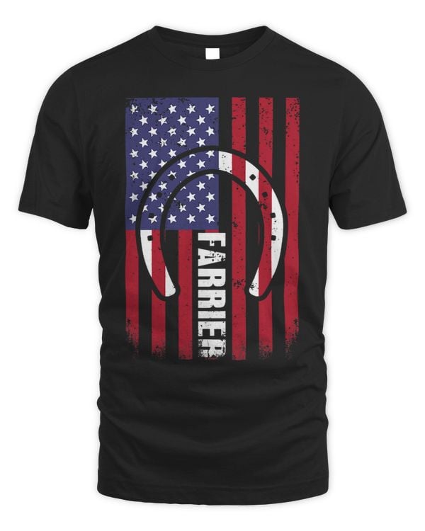 Distressed Farrier Horseshoe American Flag 4th Of July