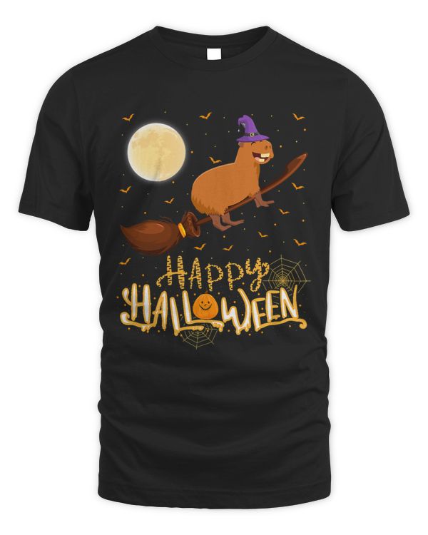 Funny Capybara Ride Witch Shotgun Capybara Halloween 267