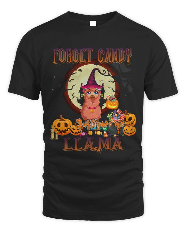 Forget Candy Just Give Me Llamas Funny Pumpkin Halloween 196