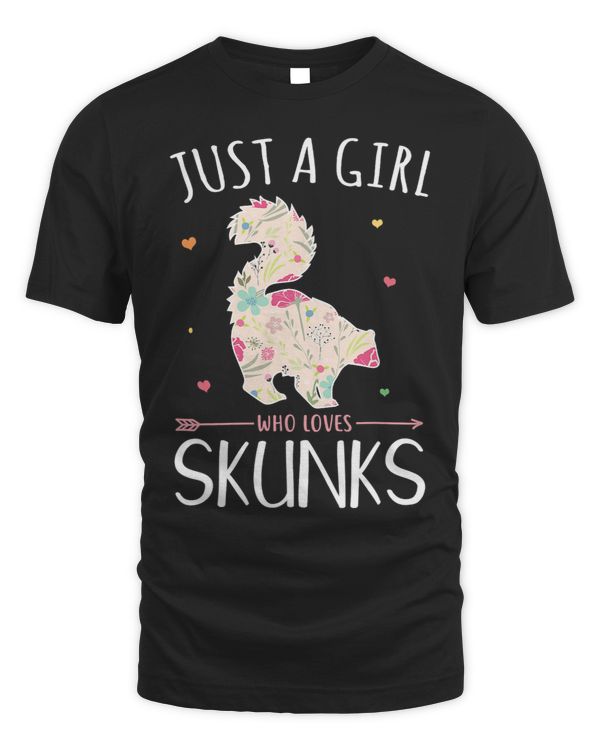 Just A Girl Who Loves Skunks Cute Animal Skunk Tee 351