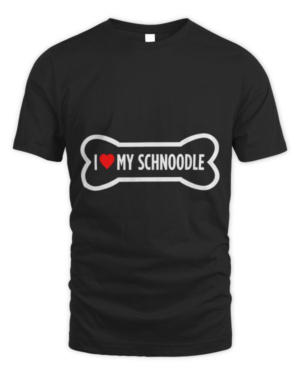 I Heart (Love) My Schnoodle Dog Bone Cute Fun 181