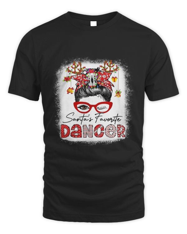 Bleached Messy Bun Xmas Santas Favorite Dancer Christmas 142
