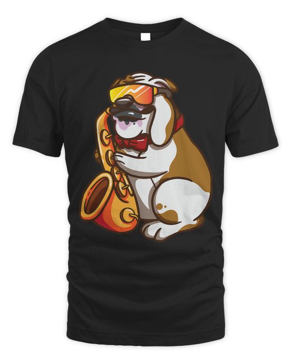 Saxophone Player Bulldog Jazz Band Music Dog Lovers Gift