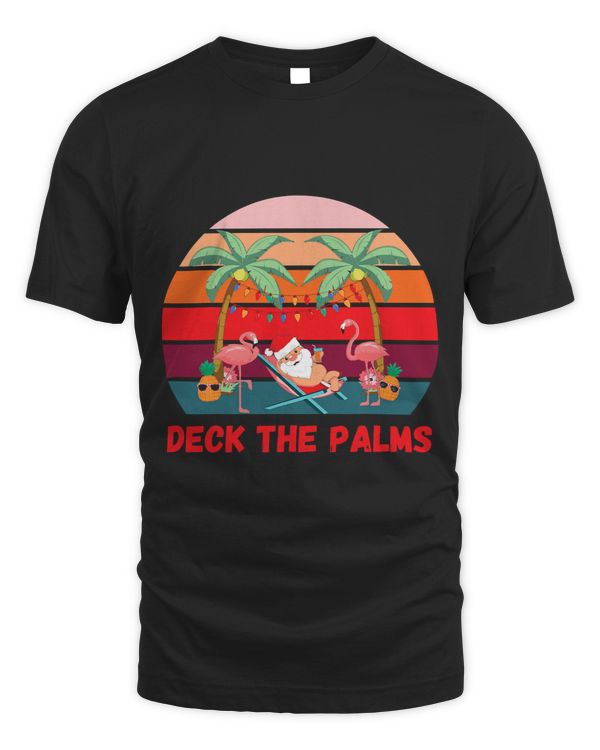 Deck the Palms Christmas in July Santa Drinking a Cocktail 52