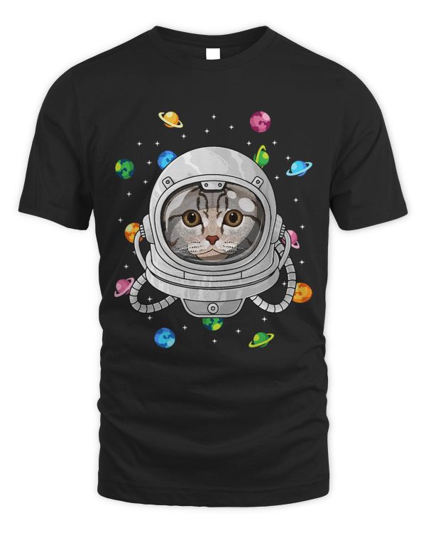 Scottish Fold Astronaut Cat Deep In Space Cosmic Universe