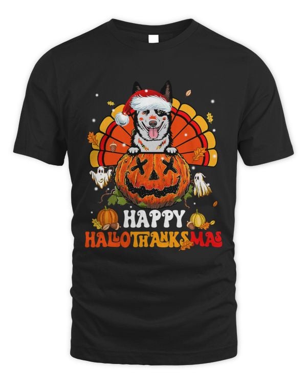 Dog Australian Cattle Hallothanksmas Halloween Thanksgiving 69