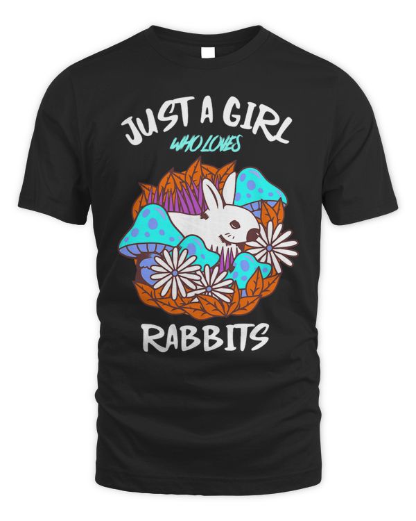 Just A Girl Who Loves RabbitsBunny With Flowers Women Kids
