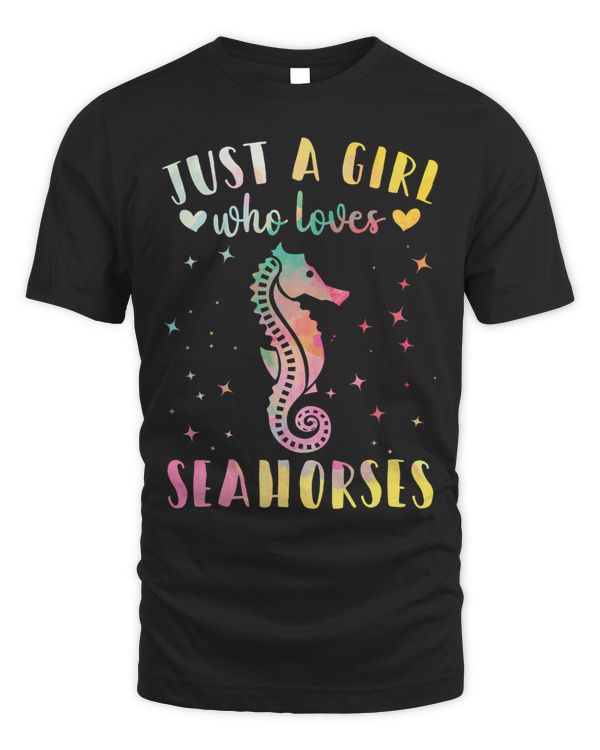 Just a Girl Who Loves Seahorses Watercolor Seahorse Women 217