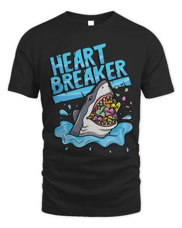 Heartbreaker shark eating hearts Valentines Day