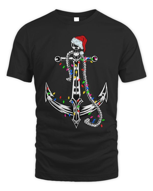 Boating Christmas Anchor Santa Lights Sailing Boat Sailor235