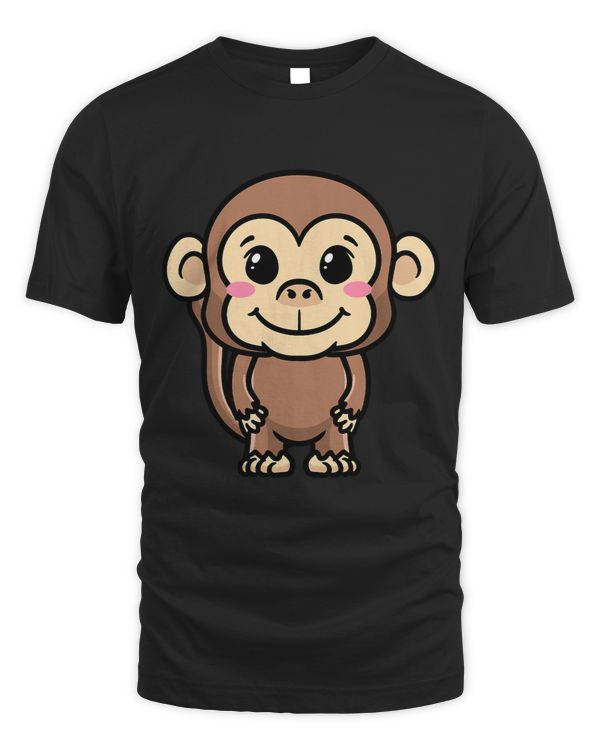 Cute Monkey Smiling Emoticon Animal Girls Boys Kids