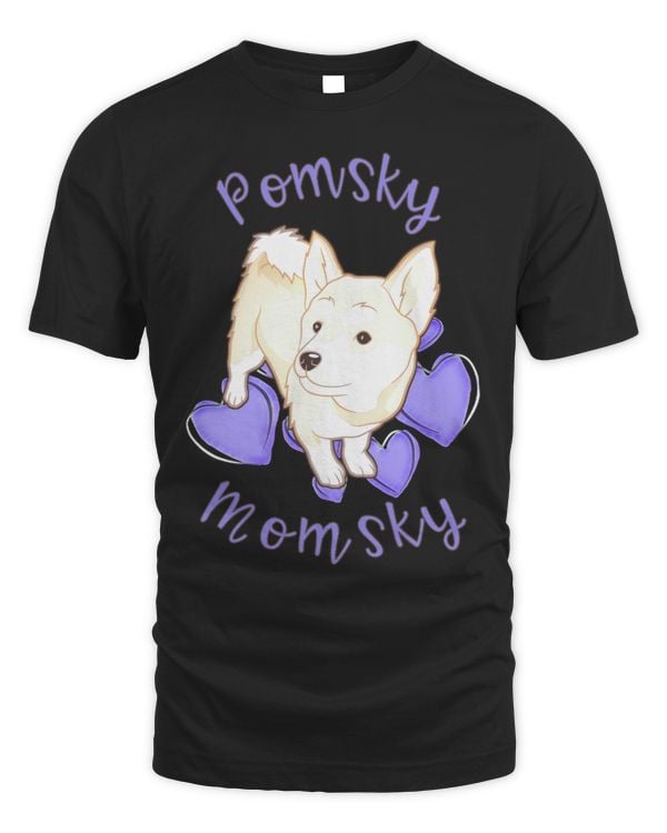 Cute Pomsky Momsky T Pomsky Mom Purple Hearts 192