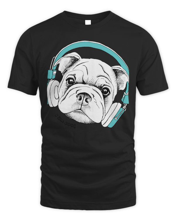 Dog Cool White Dog With HeadPhones dog lover paw