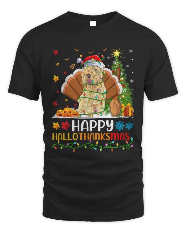 Funny Happy Wheaten Terrier Dog HelloThanksMas