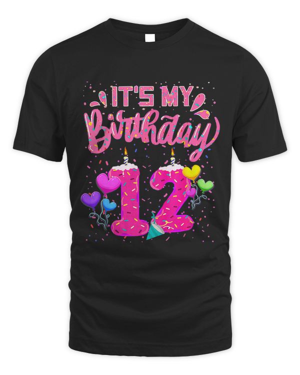 Its My 12th Birthday Doughnut Happy 12 Years Old Girl Kids