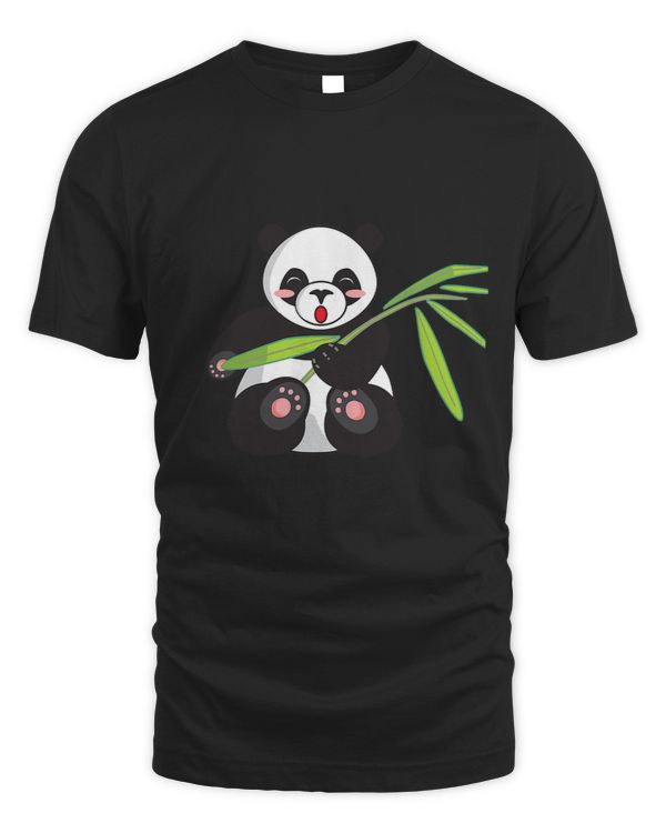 Panda Tee Cute Panda Eats Bambus Panda Bear