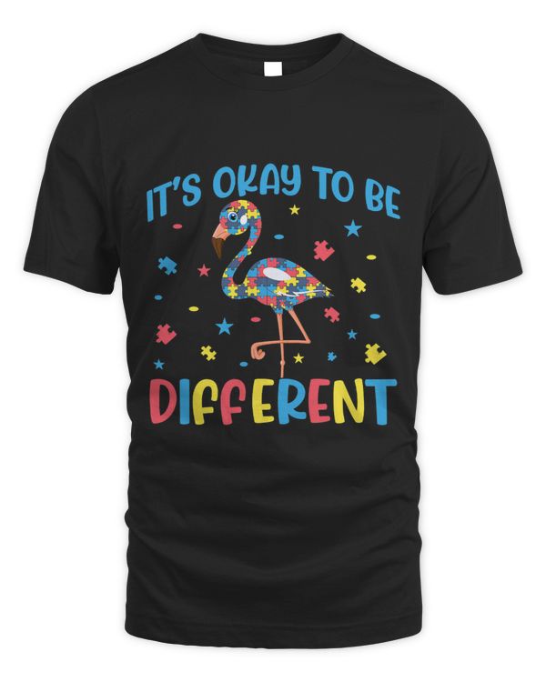 Its Ok To Be Different Autism Awareness Support Flamingo