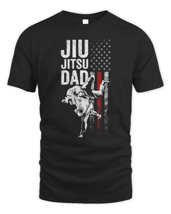 Mens Brazilian Jiu Jitsu American Flag US Sports Fathers Day