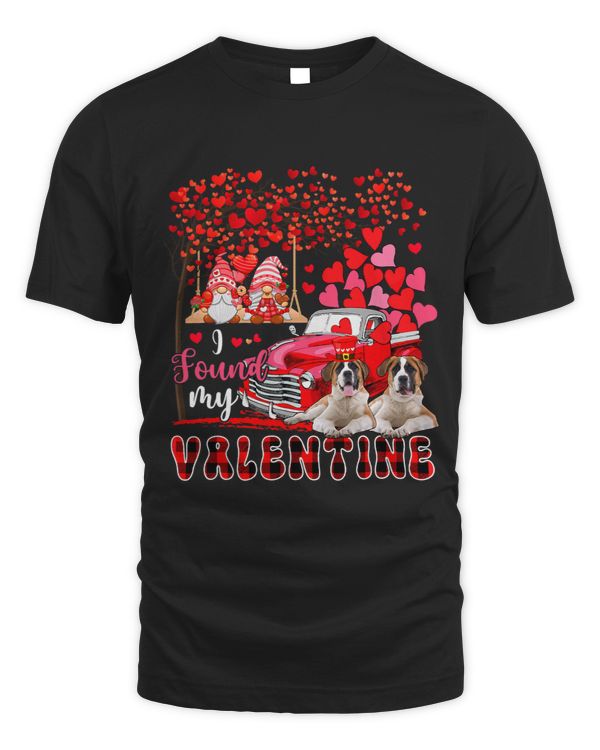 I Found Valentine Two Cute St. Bernards Couple Gnomes Pickup