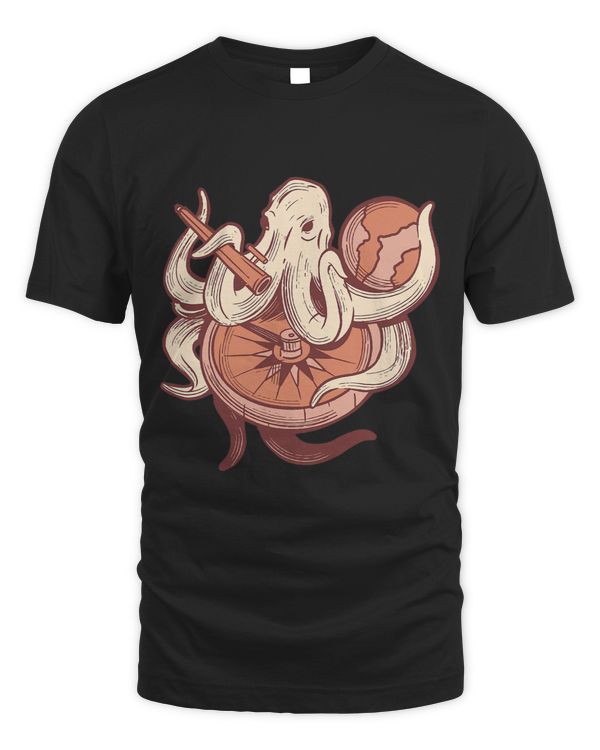 Octopus with Earth Realistic Octopus Animal Lover Artistic