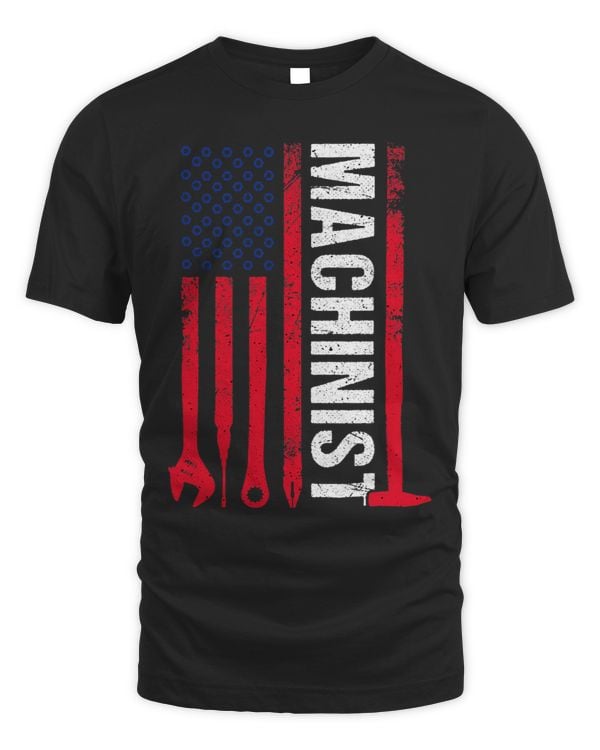 Machinist American Flag Machine Operator Machining Engineer