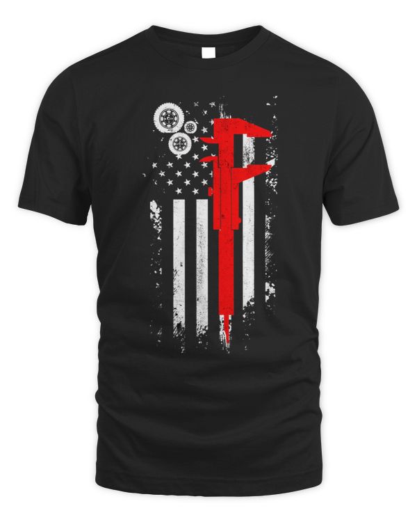 Machinist Vintage American Flag Operator Engineer Machinist