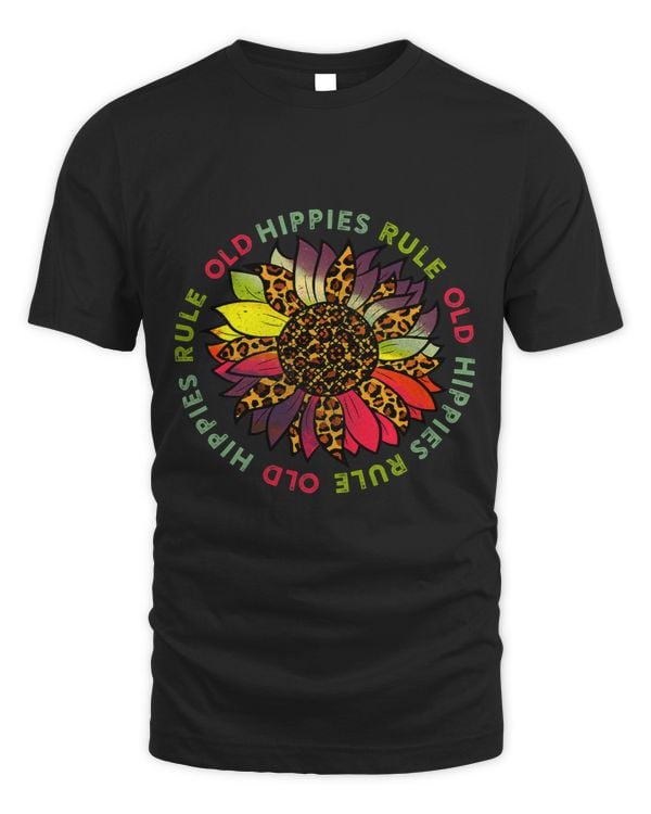 Old Hippies Rule 60s 70s Aesthetic Sunflower Tie Dye