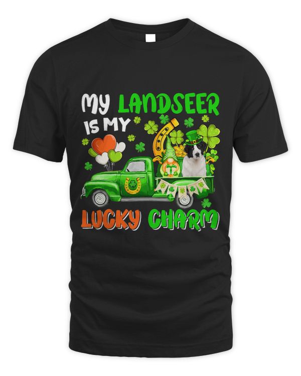 My Landseer Is My Lucky Charm Patricks Day Gnome And Dog