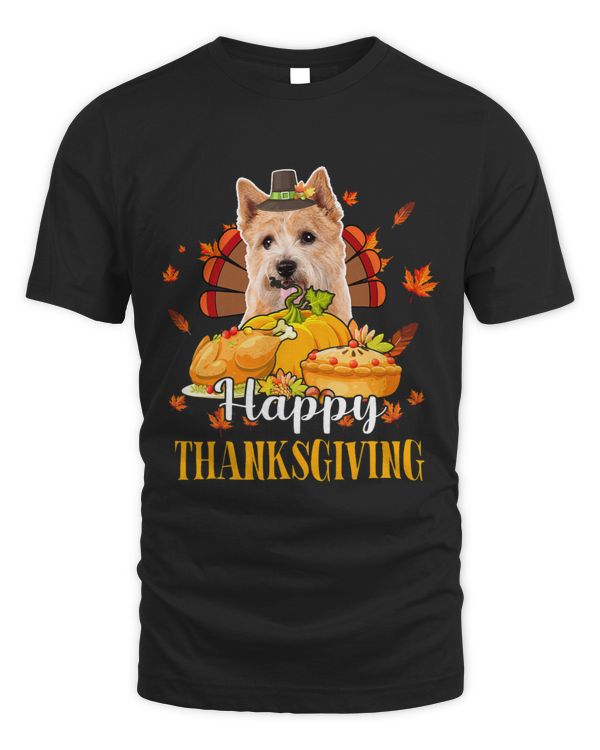 Happy Thanksgiving Turkey Norwich Terrier Fall Pumpkins Pie