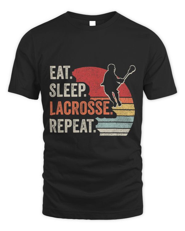 Lacrosse Vintage Retro Eat Sleep Lacrosse Repeat Sports Team 2