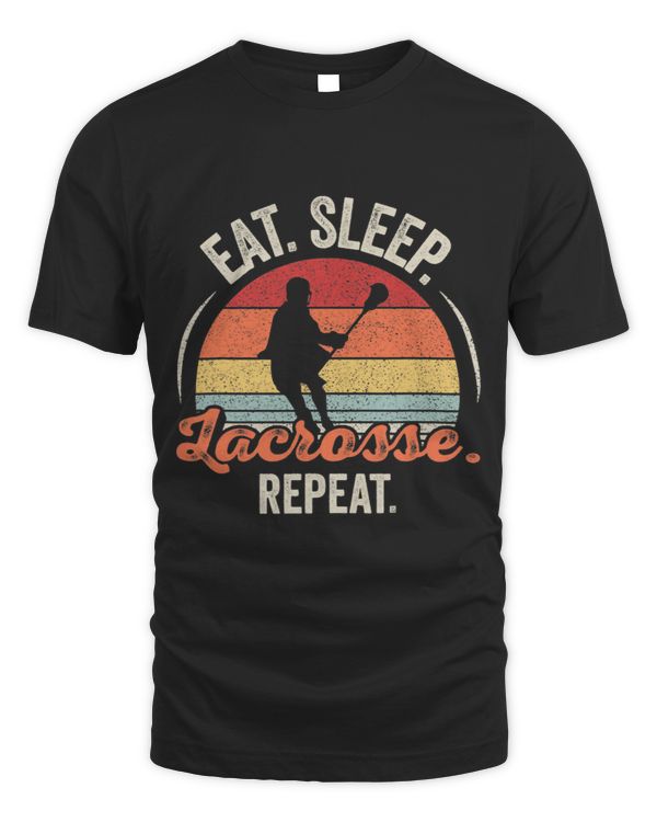 Lacrosse Vintage Retro Eat Sleep Lacrosse Repeat Sports Team 3