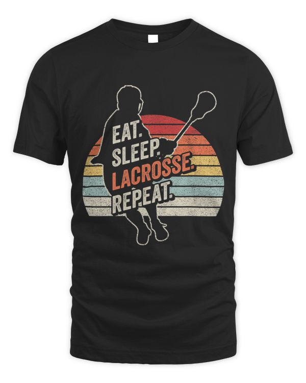 Lacrosse Vintage Retro Eat Sleep Lacrosse Repeat Sports Team