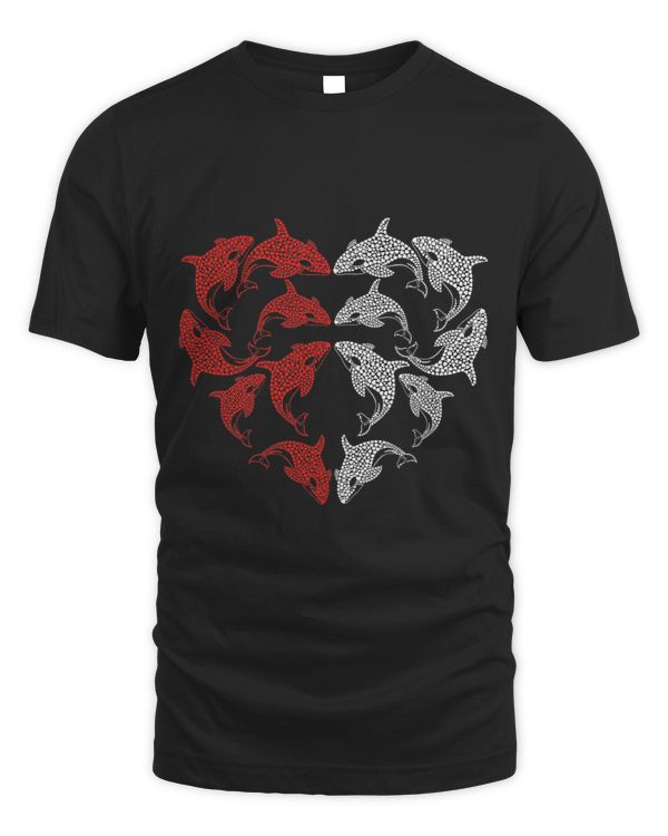 Orcas Killer Whales Sea Ocean Love Heart Valentines Day