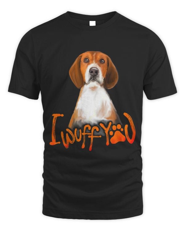 I WUFF YOU Foxhound Love Dog Love Saying Gift