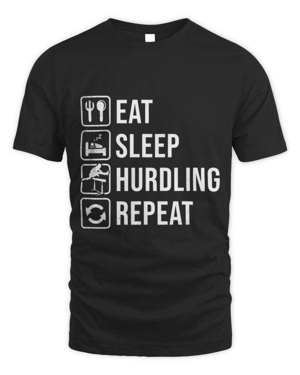 hurdles funny Eat Sleep Repeat graphic drawing art