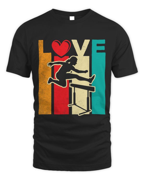 hurdles LOVE art retro style theme