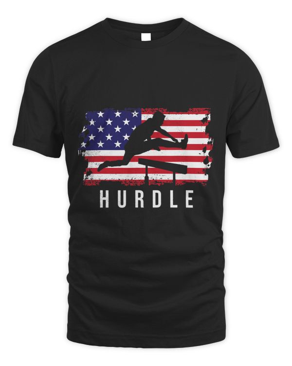 hurdles patriotic flag graphic theme vintage art