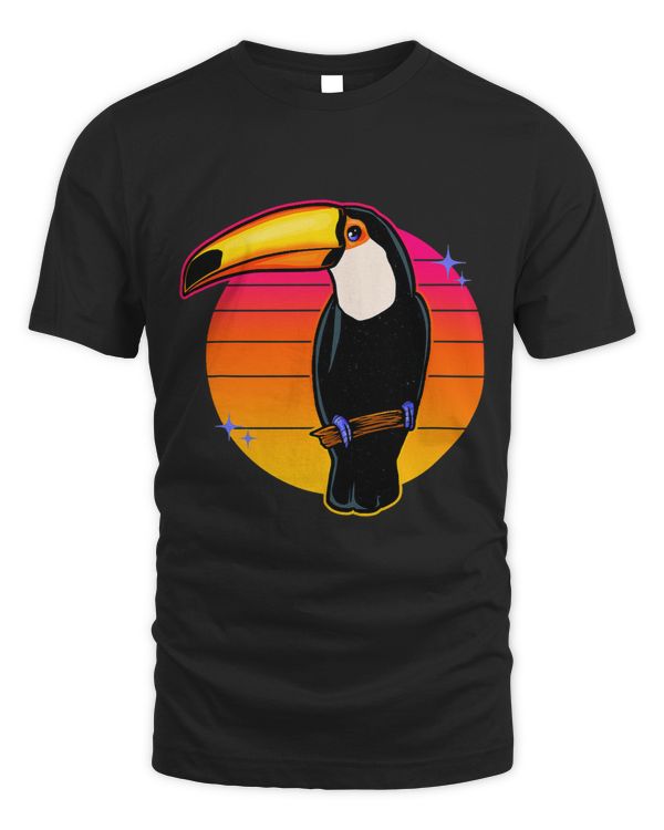 Retro Sunset Toucan Wildlife Bird Watching Birder Bird Lover195