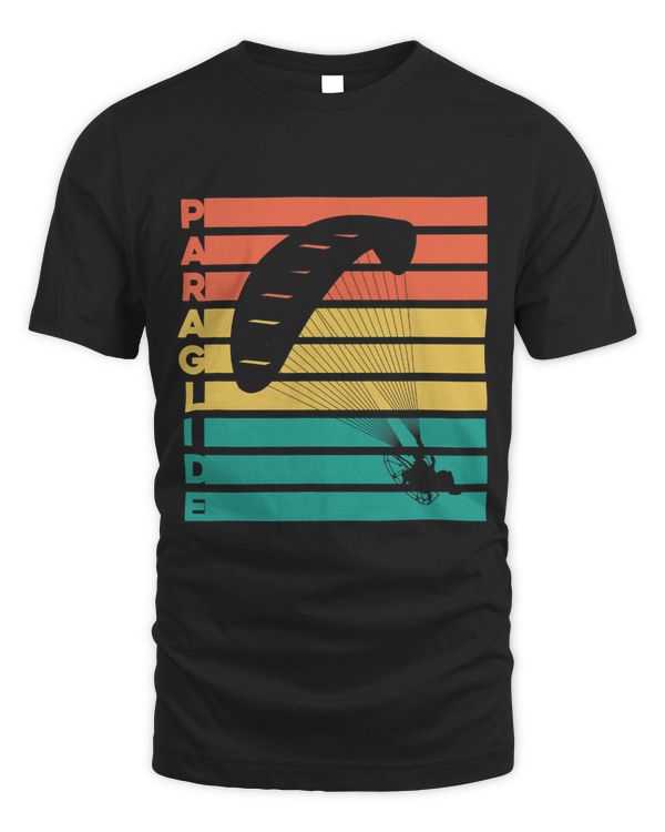 Retro Graphic Paragliding Paraglider Parachute Skydiver
